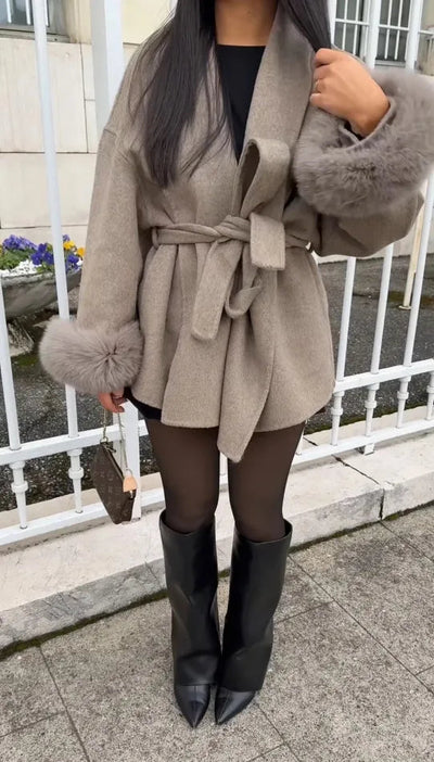 SET: MANTEL & LEDERSTIEFEL