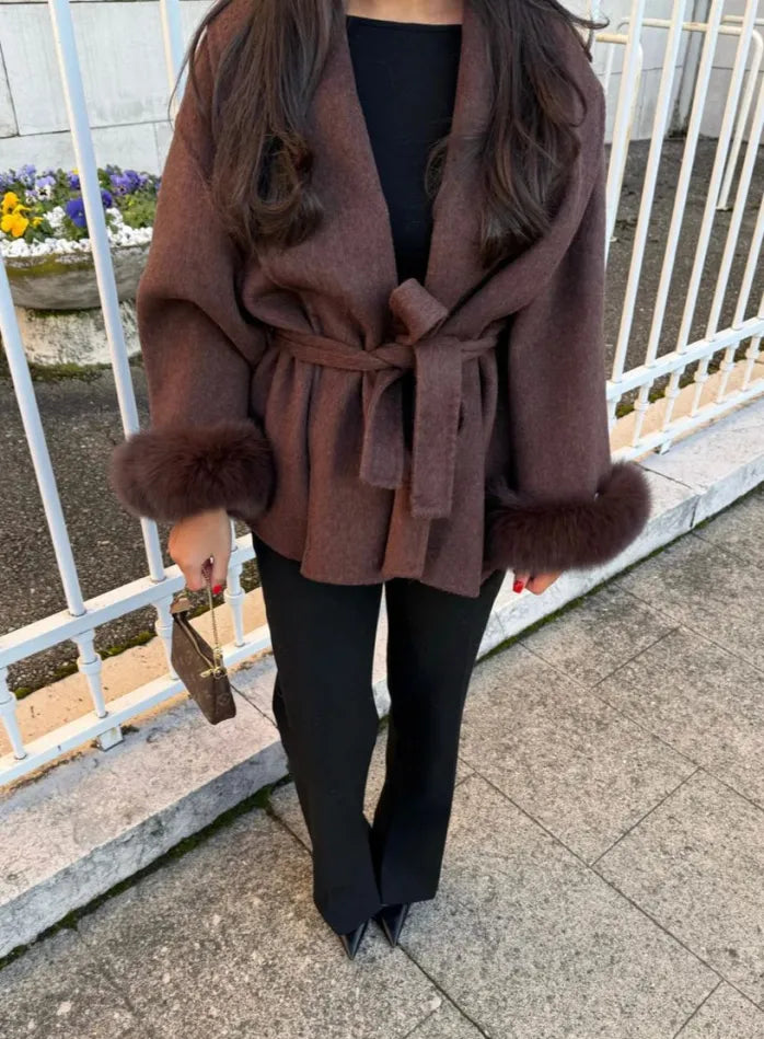 SET: MANTEL & LEDERSTIEFEL