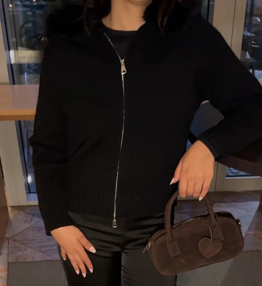 VINORA - WOLLJACKE SCHWARZ