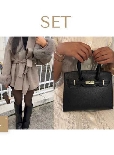 SET: MANTEL & HANDTASCHE